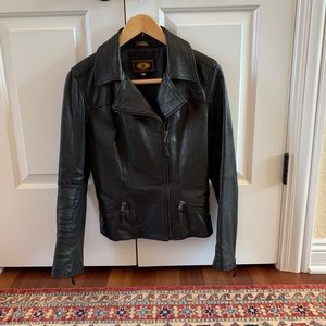 Italian leather moto jacket size 42 Italian S/M